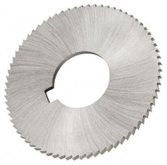 Made in USA - 2-3/4" Diam x 0.025" Blade Thickness x 1" Arbor Hole Diam, 72 Tooth Slitting and Slotting Saw - Arbor Connection, Right Hand, Uncoated, High Speed Steel, Concave Ground, Contains Keyway - Makers Industrial Supply