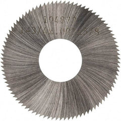 Made in USA - 1-3/4" Diam x 0.008" Blade Thickness x 5/8" Arbor Hole Diam, 90 Tooth Slitting and Slotting Saw - Arbor Connection, Right Hand, Uncoated, High Speed Steel, Concave Ground, Contains Keyway - Makers Industrial Supply