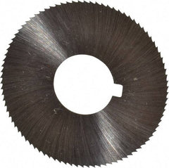 Made in USA - 1-3/4" Diam x 0.01" Blade Thickness x 5/8" Arbor Hole Diam, 90 Tooth Slitting and Slotting Saw - Arbor Connection, Right Hand, Uncoated, High Speed Steel, Concave Ground, Contains Keyway - Makers Industrial Supply