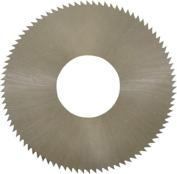 Made in USA - 1-3/4" Diam x 0.012" Blade Thickness x 5/8" Arbor Hole Diam, 90 Tooth Slitting and Slotting Saw - Arbor Connection, Right Hand, Uncoated, High Speed Steel, Concave Ground, Contains Keyway - Makers Industrial Supply