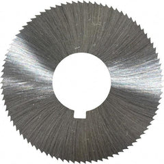 Made in USA - 1-3/4" Diam x 0.023" Blade Thickness x 5/8" Arbor Hole Diam, 90 Tooth Slitting and Slotting Saw - Arbor Connection, Right Hand, Uncoated, High Speed Steel, Concave Ground, Contains Keyway - Makers Industrial Supply