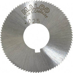 Made in USA - 1-3/4" Diam x 0.025" Blade Thickness x 5/8" Arbor Hole Diam, 90 Tooth Slitting and Slotting Saw - Arbor Connection, Right Hand, Uncoated, High Speed Steel, Concave Ground, Contains Keyway - Makers Industrial Supply