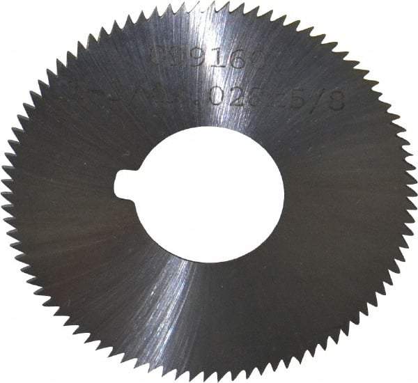 Made in USA - 1-3/4" Diam x 0.028" Blade Thickness x 5/8" Arbor Hole Diam, 90 Tooth Slitting and Slotting Saw - Arbor Connection, Right Hand, Uncoated, High Speed Steel, Concave Ground, Contains Keyway - Makers Industrial Supply