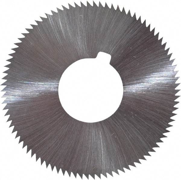 Made in USA - 1-3/4" Diam x 0.032" Blade Thickness x 5/8" Arbor Hole Diam, 90 Tooth Slitting and Slotting Saw - Arbor Connection, Right Hand, Uncoated, High Speed Steel, Concave Ground, Contains Keyway - Makers Industrial Supply