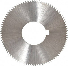 Made in USA - 1-3/4" Diam x 0.036" Blade Thickness x 5/8" Arbor Hole Diam, 90 Tooth Slitting and Slotting Saw - Arbor Connection, Right Hand, Uncoated, High Speed Steel, Concave Ground, Contains Keyway - Makers Industrial Supply