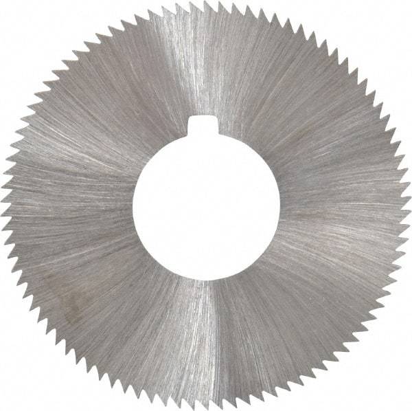 Made in USA - 1-3/4" Diam x 0.04" Blade Thickness x 5/8" Arbor Hole Diam, 90 Tooth Slitting and Slotting Saw - Arbor Connection, Right Hand, Uncoated, High Speed Steel, Concave Ground, Contains Keyway - Makers Industrial Supply