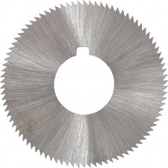 Made in USA - 1-3/4" Diam x 0.04" Blade Thickness x 5/8" Arbor Hole Diam, 90 Tooth Slitting and Slotting Saw - Arbor Connection, Right Hand, Uncoated, High Speed Steel, Concave Ground, Contains Keyway - Makers Industrial Supply