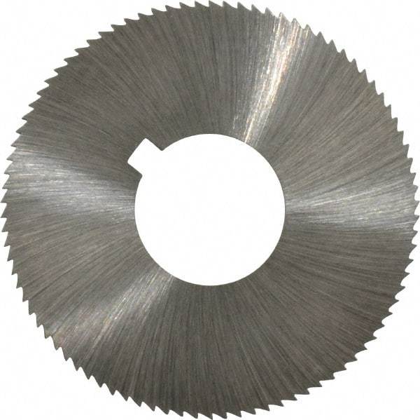 Made in USA - 1-3/4" Diam x 0.045" Blade Thickness x 5/8" Arbor Hole Diam, 90 Tooth Slitting and Slotting Saw - Arbor Connection, Right Hand, Uncoated, High Speed Steel, Concave Ground, Contains Keyway - Makers Industrial Supply