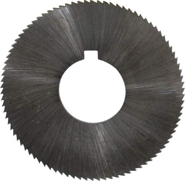 Made in USA - 1-3/4" Diam x 0.051" Blade Thickness x 5/8" Arbor Hole Diam, 90 Tooth Slitting and Slotting Saw - Arbor Connection, Right Hand, Uncoated, High Speed Steel, Concave Ground, Contains Keyway - Makers Industrial Supply