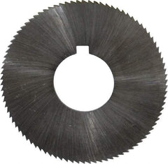 Made in USA - 1-3/4" Diam x 0.051" Blade Thickness x 5/8" Arbor Hole Diam, 90 Tooth Slitting and Slotting Saw - Arbor Connection, Right Hand, Uncoated, High Speed Steel, Concave Ground, Contains Keyway - Makers Industrial Supply