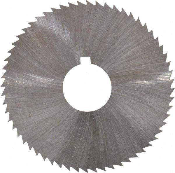 Made in USA - 2-1/4" Diam x 0.016" Blade Thickness x 5/8" Arbor Hole Diam, 60 Tooth Slitting and Slotting Saw - Arbor Connection, Right Hand, Uncoated, High Speed Steel, Concave Ground, Contains Keyway - Makers Industrial Supply