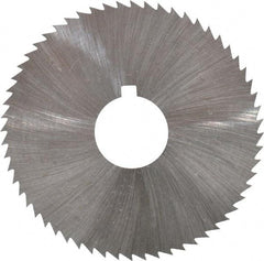 Made in USA - 2-1/4" Diam x 0.016" Blade Thickness x 5/8" Arbor Hole Diam, 60 Tooth Slitting and Slotting Saw - Arbor Connection, Right Hand, Uncoated, High Speed Steel, Concave Ground, Contains Keyway - Makers Industrial Supply