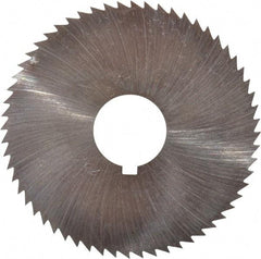 Made in USA - 2-1/4" Diam x 0.018" Blade Thickness x 5/8" Arbor Hole Diam, 60 Tooth Slitting and Slotting Saw - Arbor Connection, Right Hand, Uncoated, High Speed Steel, Concave Ground, Contains Keyway - Makers Industrial Supply