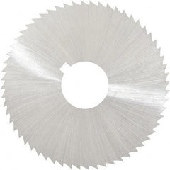 Made in USA - 2-1/4" Diam x 0.02" Blade Thickness x 5/8" Arbor Hole Diam, 60 Tooth Slitting and Slotting Saw - Arbor Connection, Right Hand, Uncoated, High Speed Steel, Concave Ground, Contains Keyway - Makers Industrial Supply