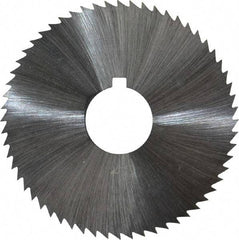 Made in USA - 2-1/4" Diam x 0.023" Blade Thickness x 5/8" Arbor Hole Diam, 60 Tooth Slitting and Slotting Saw - Arbor Connection, Right Hand, Uncoated, High Speed Steel, Concave Ground, Contains Keyway - Makers Industrial Supply