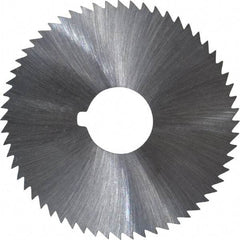 Made in USA - 2-1/4" Diam x 0.025" Blade Thickness x 5/8" Arbor Hole Diam, 60 Tooth Slitting and Slotting Saw - Arbor Connection, Right Hand, Uncoated, High Speed Steel, Concave Ground, Contains Keyway - Makers Industrial Supply