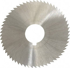 Made in USA - 2-1/4" Diam x 0.036" Blade Thickness x 5/8" Arbor Hole Diam, 60 Tooth Slitting and Slotting Saw - Arbor Connection, Right Hand, Uncoated, High Speed Steel, Concave Ground, Contains Keyway - Makers Industrial Supply