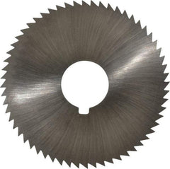 Made in USA - 2-1/4" Diam x 0.045" Blade Thickness x 5/8" Arbor Hole Diam, 60 Tooth Slitting and Slotting Saw - Arbor Connection, Right Hand, Uncoated, High Speed Steel, Concave Ground, Contains Keyway - Makers Industrial Supply