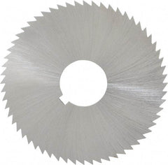 Made in USA - 2-1/4" Diam x 0.051" Blade Thickness x 5/8" Arbor Hole Diam, 60 Tooth Slitting and Slotting Saw - Arbor Connection, Right Hand, Uncoated, High Speed Steel, Concave Ground, Contains Keyway - Makers Industrial Supply