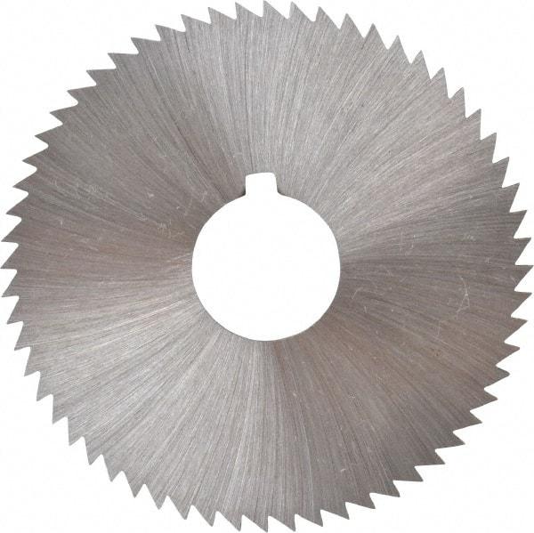 Made in USA - 2-1/4" Diam x 0.081" Blade Thickness x 5/8" Arbor Hole Diam, 60 Tooth Slitting and Slotting Saw - Arbor Connection, Right Hand, Uncoated, High Speed Steel, Concave Ground, Contains Keyway - Makers Industrial Supply