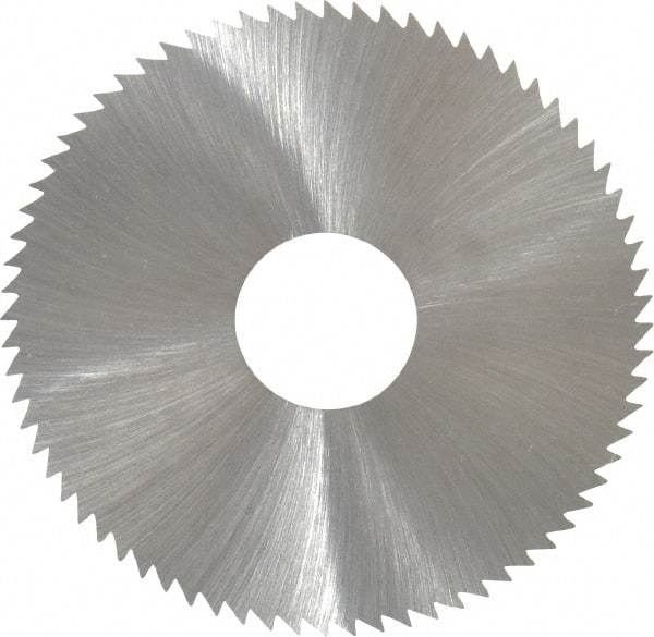 Made in USA - 2-3/4" Diam x 0.014" Blade Thickness x 3/4" Arbor Hole Diam, 72 Tooth Slitting and Slotting Saw - Arbor Connection, Right Hand, Uncoated, High Speed Steel, Concave Ground, Contains Keyway - Makers Industrial Supply