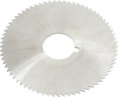 Made in USA - 2-3/4" Diam x 0.025" Blade Thickness x 3/4" Arbor Hole Diam, 72 Tooth Slitting and Slotting Saw - Arbor Connection, Right Hand, Uncoated, High Speed Steel, Concave Ground, Contains Keyway - Makers Industrial Supply