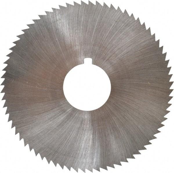 Made in USA - 2-3/4" Diam x 0.028" Blade Thickness x 3/4" Arbor Hole Diam, 72 Tooth Slitting and Slotting Saw - Arbor Connection, Right Hand, Uncoated, High Speed Steel, Concave Ground, Contains Keyway - Makers Industrial Supply