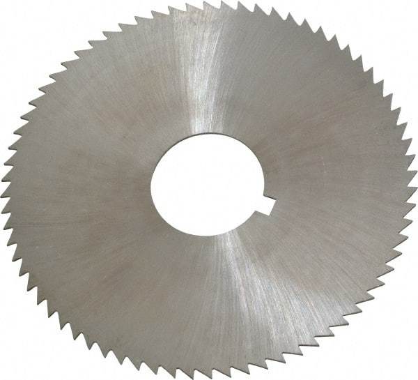 Made in USA - 2-3/4" Diam x 0.032" Blade Thickness x 3/4" Arbor Hole Diam, 72 Tooth Slitting and Slotting Saw - Arbor Connection, Right Hand, Uncoated, High Speed Steel, Concave Ground, Contains Keyway - Makers Industrial Supply