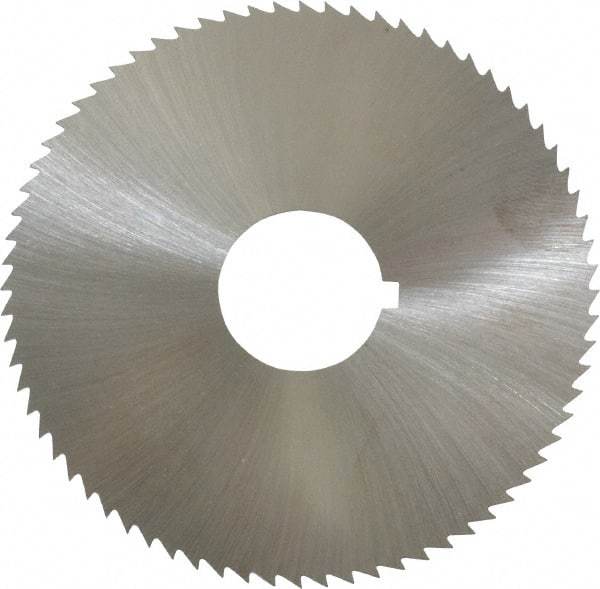 Made in USA - 2-3/4" Diam x 0.036" Blade Thickness x 3/4" Arbor Hole Diam, 72 Tooth Slitting and Slotting Saw - Arbor Connection, Right Hand, Uncoated, High Speed Steel, Concave Ground, Contains Keyway - Makers Industrial Supply