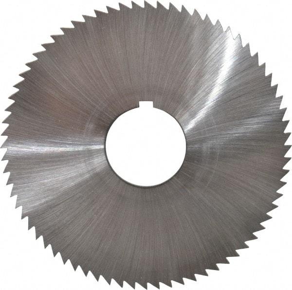 Made in USA - 2-3/4" Diam x 0.051" Blade Thickness x 3/4" Arbor Hole Diam, 72 Tooth Slitting and Slotting Saw - Arbor Connection, Right Hand, Uncoated, High Speed Steel, Concave Ground, Contains Keyway - Makers Industrial Supply