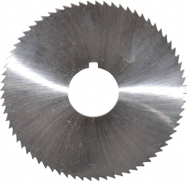 Made in USA - 2-3/4" Diam x 0.057" Blade Thickness x 3/4" Arbor Hole Diam, 72 Tooth Slitting and Slotting Saw - Arbor Connection, Right Hand, Uncoated, High Speed Steel, Concave Ground, Contains Keyway - Makers Industrial Supply