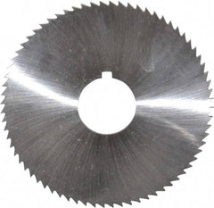 Made in USA - 2-3/4" Diam x 0.057" Blade Thickness x 3/4" Arbor Hole Diam, 72 Tooth Slitting and Slotting Saw - Arbor Connection, Right Hand, Uncoated, High Speed Steel, Concave Ground, Contains Keyway - Makers Industrial Supply