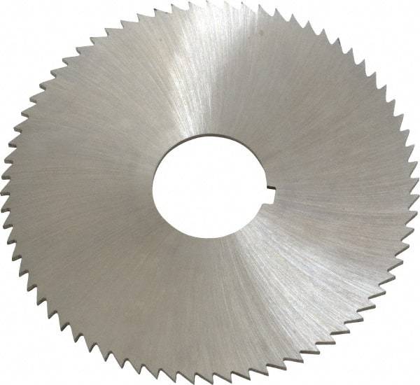 Made in USA - 2-3/4" Diam x 0.064" Blade Thickness x 3/4" Arbor Hole Diam, 72 Tooth Slitting and Slotting Saw - Arbor Connection, Right Hand, Uncoated, High Speed Steel, Concave Ground, Contains Keyway - Makers Industrial Supply