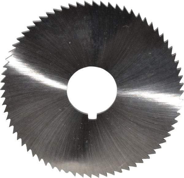 Made in USA - 2-3/4" Diam x 0.081" Blade Thickness x 3/4" Arbor Hole Diam, 72 Tooth Slitting and Slotting Saw - Arbor Connection, Right Hand, Uncoated, High Speed Steel, Concave Ground, Contains Keyway - Makers Industrial Supply