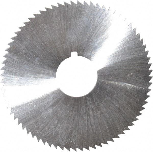 Made in USA - 2-3/4" Diam x 0.114" Blade Thickness x 3/4" Arbor Hole Diam, 72 Tooth Slitting and Slotting Saw - Arbor Connection, Right Hand, Uncoated, High Speed Steel, Concave Ground, Contains Keyway - Makers Industrial Supply