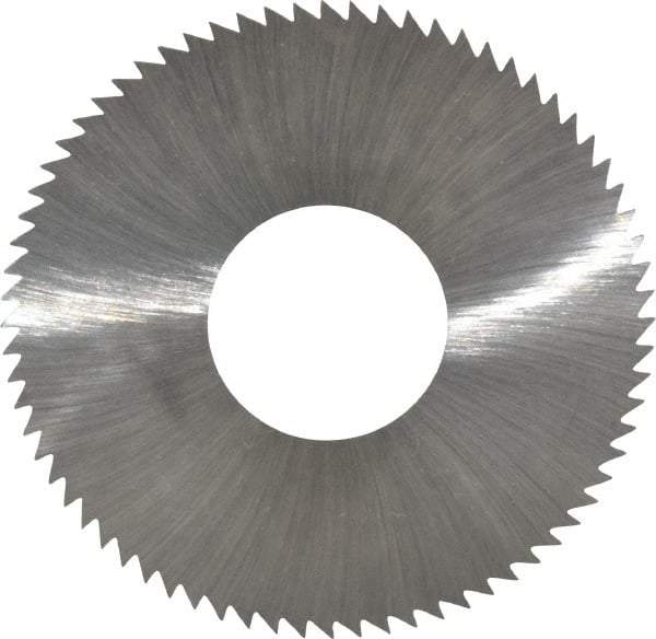 Made in USA - 2-3/4" Diam x 0.014" Blade Thickness x 1" Arbor Hole Diam, 72 Tooth Slitting and Slotting Saw - Arbor Connection, Right Hand, Uncoated, High Speed Steel, Concave Ground, Contains Keyway - Makers Industrial Supply