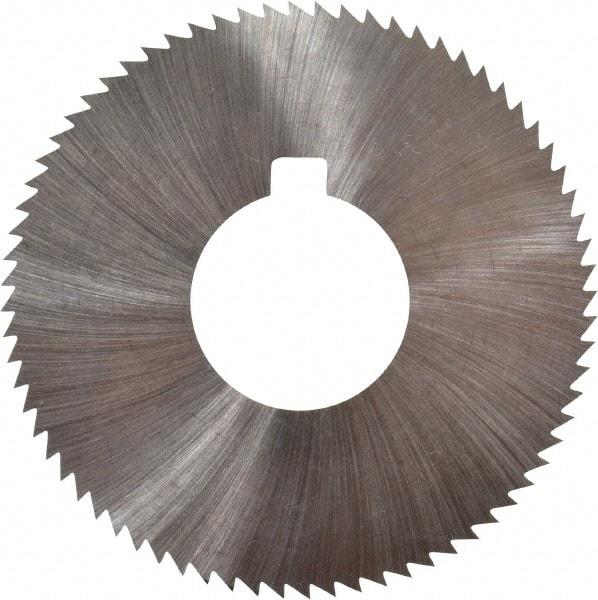 Made in USA - 2-3/4" Diam x 0.02" Blade Thickness x 1" Arbor Hole Diam, 72 Tooth Slitting and Slotting Saw - Arbor Connection, Right Hand, Uncoated, High Speed Steel, Concave Ground, Contains Keyway - Makers Industrial Supply