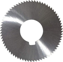 Made in USA - 2-3/4" Diam x 0.045" Blade Thickness x 1" Arbor Hole Diam, 72 Tooth Slitting and Slotting Saw - Arbor Connection, Right Hand, Uncoated, High Speed Steel, Concave Ground, Contains Keyway - Makers Industrial Supply