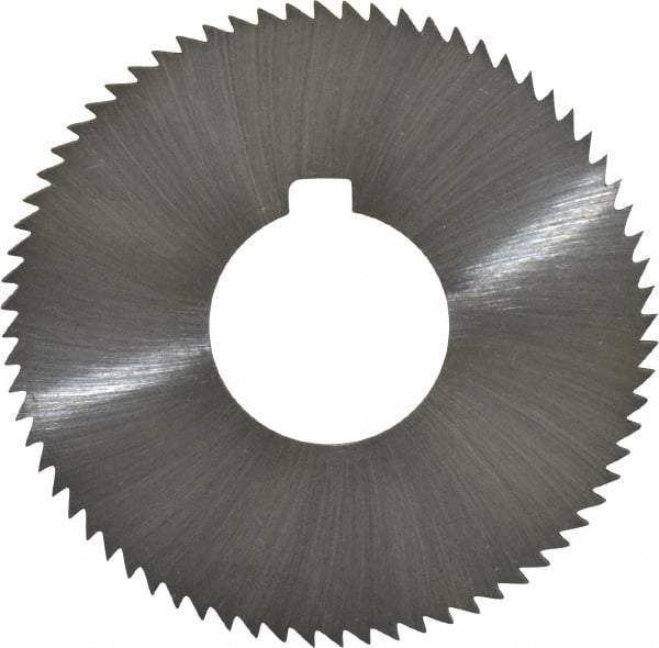 Made in USA - 2-3/4" Diam x 0.057" Blade Thickness x 1" Arbor Hole Diam, 72 Tooth Slitting and Slotting Saw - Arbor Connection, Right Hand, Uncoated, High Speed Steel, Concave Ground, Contains Keyway - Makers Industrial Supply