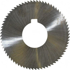 Made in USA - 2-3/4" Diam x 0.081" Blade Thickness x 1" Arbor Hole Diam, 72 Tooth Slitting and Slotting Saw - Arbor Connection, Right Hand, Uncoated, High Speed Steel, Concave Ground, Contains Keyway - Makers Industrial Supply