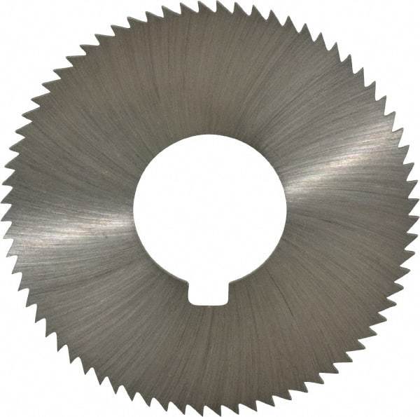 Made in USA - 2-3/4" Diam x 0.091" Blade Thickness x 1" Arbor Hole Diam, 72 Tooth Slitting and Slotting Saw - Arbor Connection, Right Hand, Uncoated, High Speed Steel, Concave Ground, Contains Keyway - Makers Industrial Supply