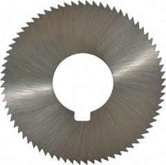 Made in USA - 2-3/4" Diam x 0.091" Blade Thickness x 1" Arbor Hole Diam, 72 Tooth Slitting and Slotting Saw - Arbor Connection, Right Hand, Uncoated, High Speed Steel, Concave Ground, Contains Keyway - Makers Industrial Supply