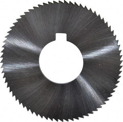 Made in USA - 2-3/4" Diam x 0.102" Blade Thickness x 1" Arbor Hole Diam, 72 Tooth Slitting and Slotting Saw - Arbor Connection, Right Hand, Uncoated, High Speed Steel, Concave Ground, Contains Keyway - Makers Industrial Supply