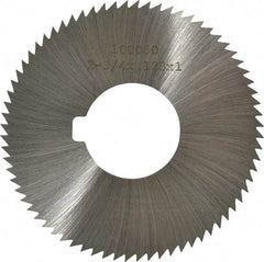 Made in USA - 2-3/4" Diam x 0.128" Blade Thickness x 1" Arbor Hole Diam, 72 Tooth Slitting and Slotting Saw - Arbor Connection, Right Hand, Uncoated, High Speed Steel, Concave Ground, Contains Keyway - Makers Industrial Supply