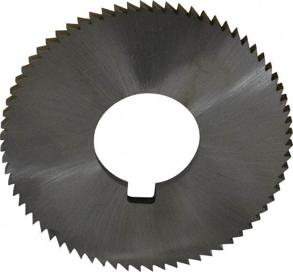 Made in USA - 2-3/4" Diam x 0.144" Blade Thickness x 1" Arbor Hole Diam, 72 Tooth Slitting and Slotting Saw - Arbor Connection, Right Hand, Uncoated, High Speed Steel, Concave Ground, Contains Keyway - Makers Industrial Supply