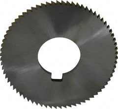 Made in USA - 2-3/4" Diam x 0.144" Blade Thickness x 1" Arbor Hole Diam, 72 Tooth Slitting and Slotting Saw - Arbor Connection, Right Hand, Uncoated, High Speed Steel, Concave Ground, Contains Keyway - Makers Industrial Supply