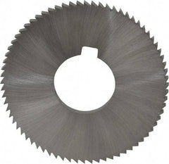 Made in USA - 2-3/4" Diam x 0.162" Blade Thickness x 1" Arbor Hole Diam, 72 Tooth Slitting and Slotting Saw - Arbor Connection, Right Hand, Uncoated, High Speed Steel, Concave Ground, Contains Keyway - Makers Industrial Supply