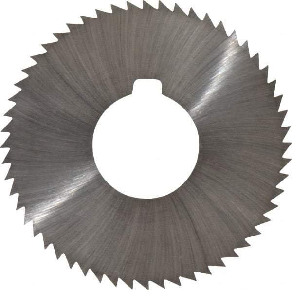 Made in USA - 2-3/4" Diam x 0.025" Blade Thickness x 1" Arbor Hole Diam, 56 Tooth Slitting and Slotting Saw - Arbor Connection, Right Hand, Uncoated, High Speed Steel, Concave Ground, Contains Keyway - Makers Industrial Supply