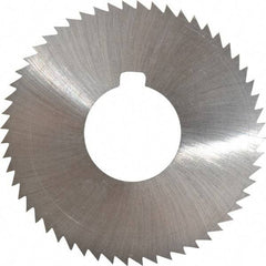 Made in USA - 2-3/4" Diam x 0.028" Blade Thickness x 1" Arbor Hole Diam, 56 Tooth Slitting and Slotting Saw - Arbor Connection, Right Hand, Uncoated, High Speed Steel, Concave Ground, Contains Keyway - Makers Industrial Supply