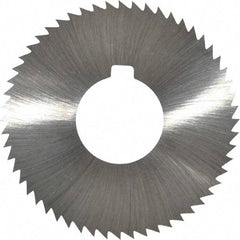 Made in USA - 2-3/4" Diam x 0.032" Blade Thickness x 1" Arbor Hole Diam, 56 Tooth Slitting and Slotting Saw - Arbor Connection, Right Hand, Uncoated, High Speed Steel, Concave Ground, Contains Keyway - Makers Industrial Supply